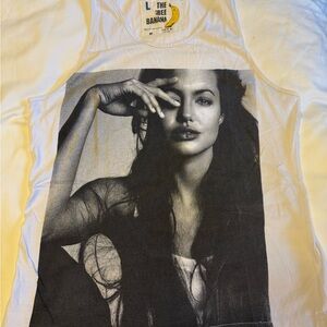 White Graphic Tank Top